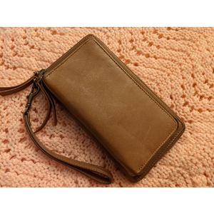 Chestnut leather wristlet/wallet